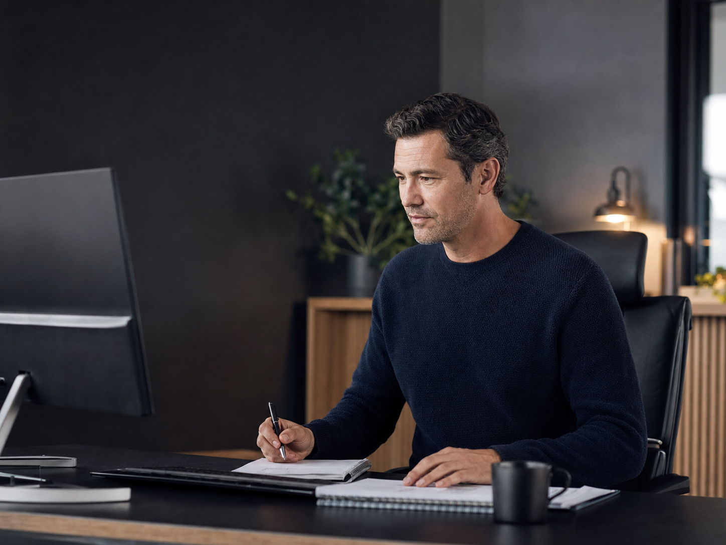 Dealership finance manager reviewing a customer application