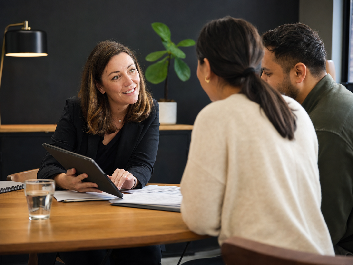 Finance specialist helping customers with their vehicle application